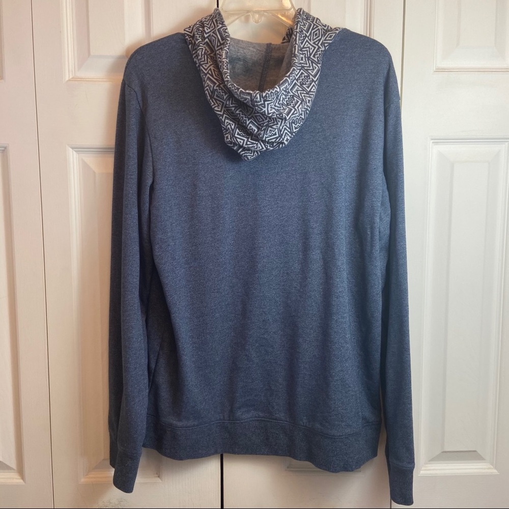Pacsun Blue Aztec Tribal Pull Over Hoodie Mens Med - Picture 5 of 7